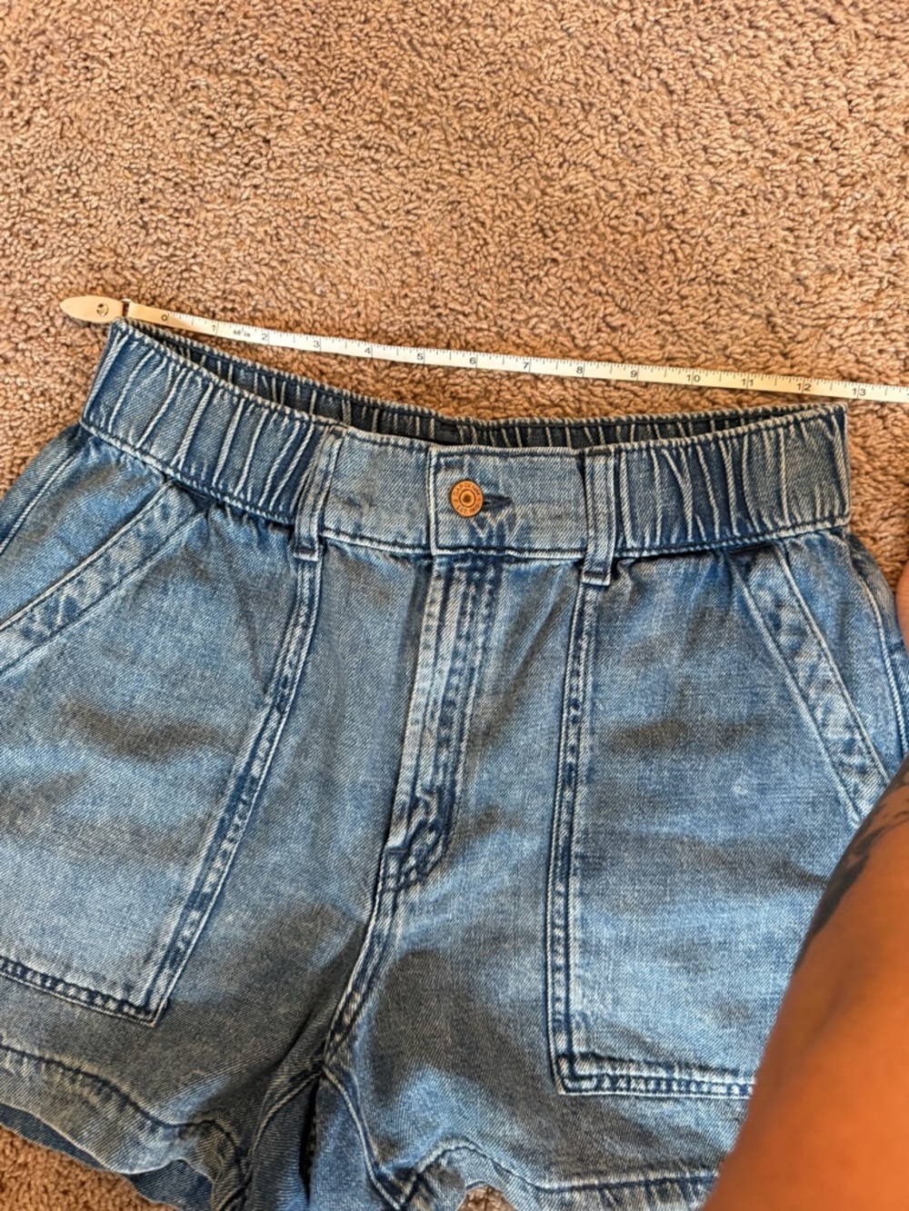 GAP Light Blue Elastic-Waist soft Denim Shorts - Picture 7 of 9
